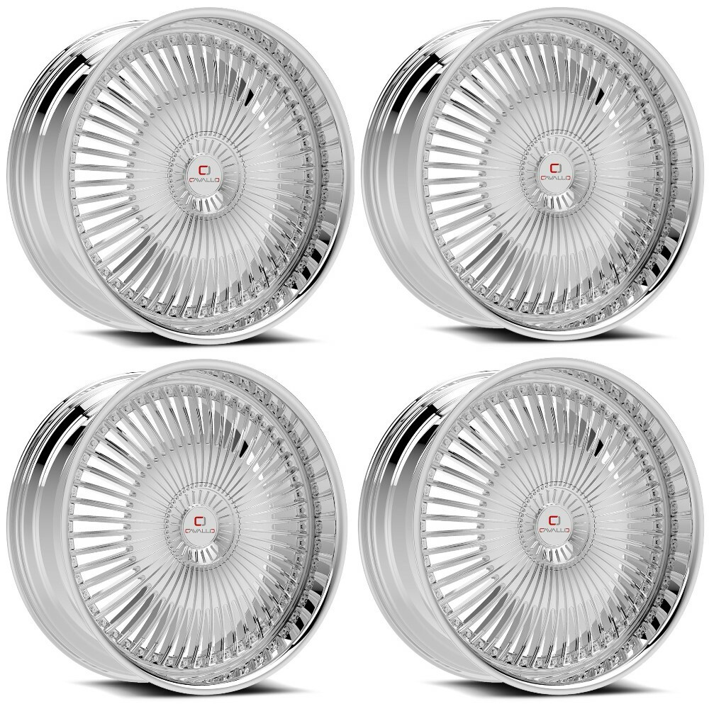 Set 4 18" Cavallo CLV-41 Nano Chrome 18x8 Wheels 5x4.5 5x120 35mm Rims