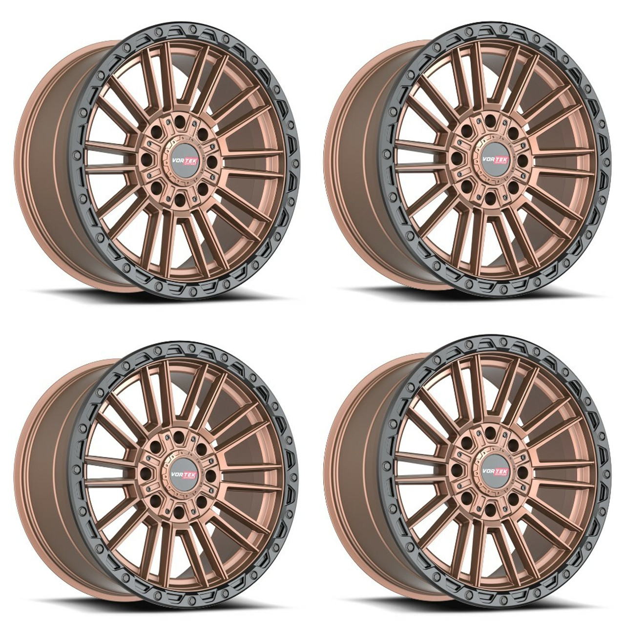 Set 4 18" Vortek VRT-604 Matte Bronze 18x9 Wheels 6x135 6x5.5 -12mm Rims Lifted