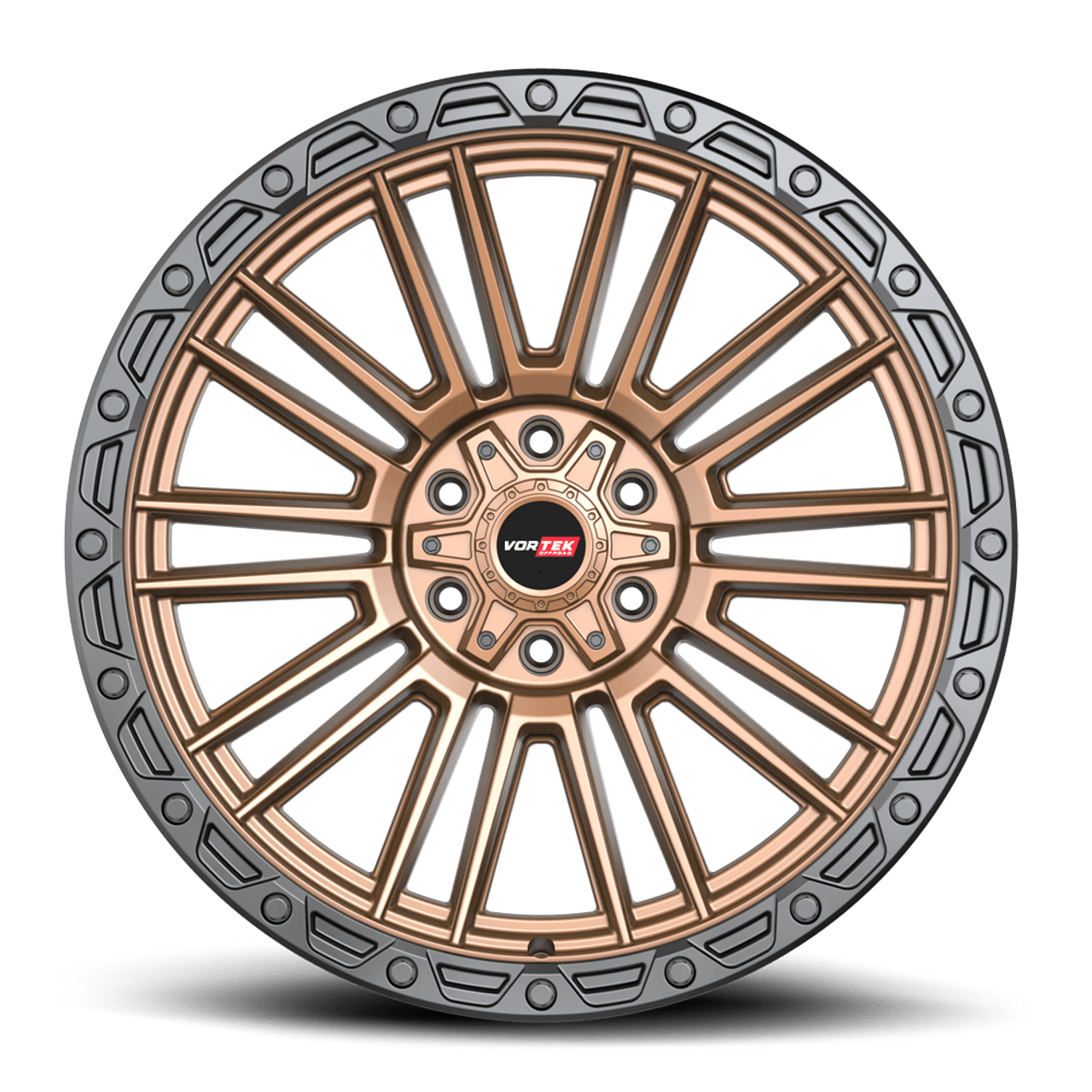 17" Vortek VRT-604 Matte Bronze 17x9 Wheel 5x5 5x5.5 -12mm Rim For Chevy Jeep