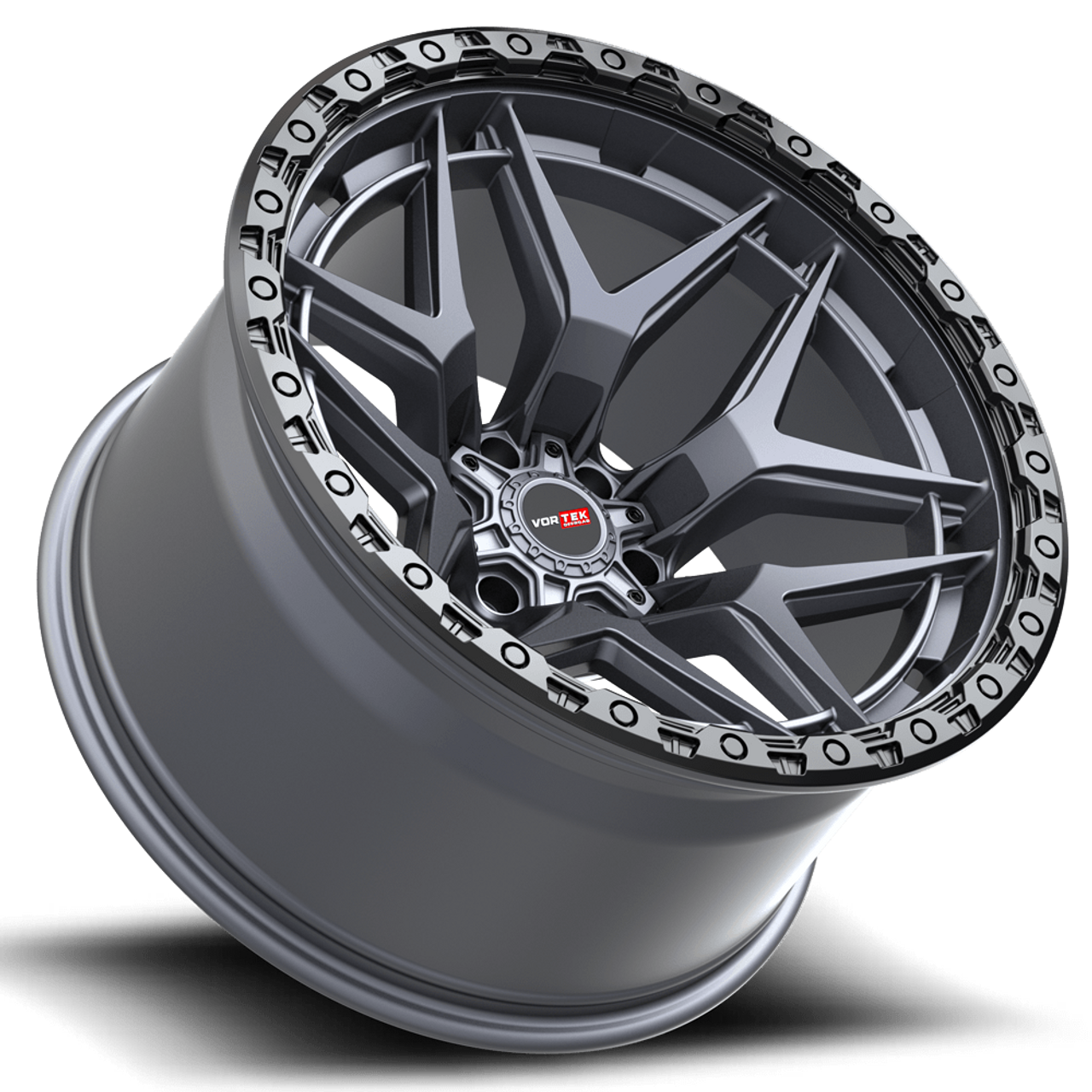 22" Vortek Atheno VRT-603 Matte Titanium 22x12 Wheel 6x135 6x5.5 -44mm Lifted
