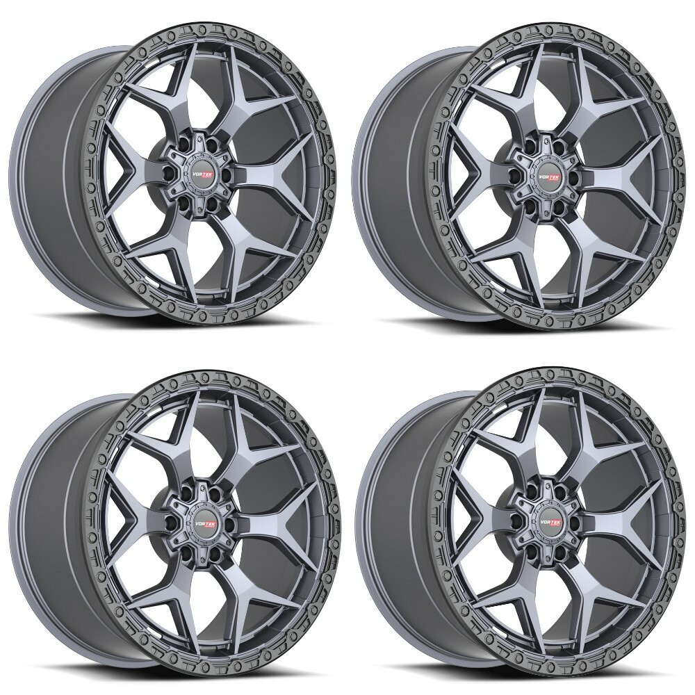 Set 4 20" Vortek Atheno VRT-603 Matte Titanium  20x12 Wheels 6x135 6x5.5 -44mm