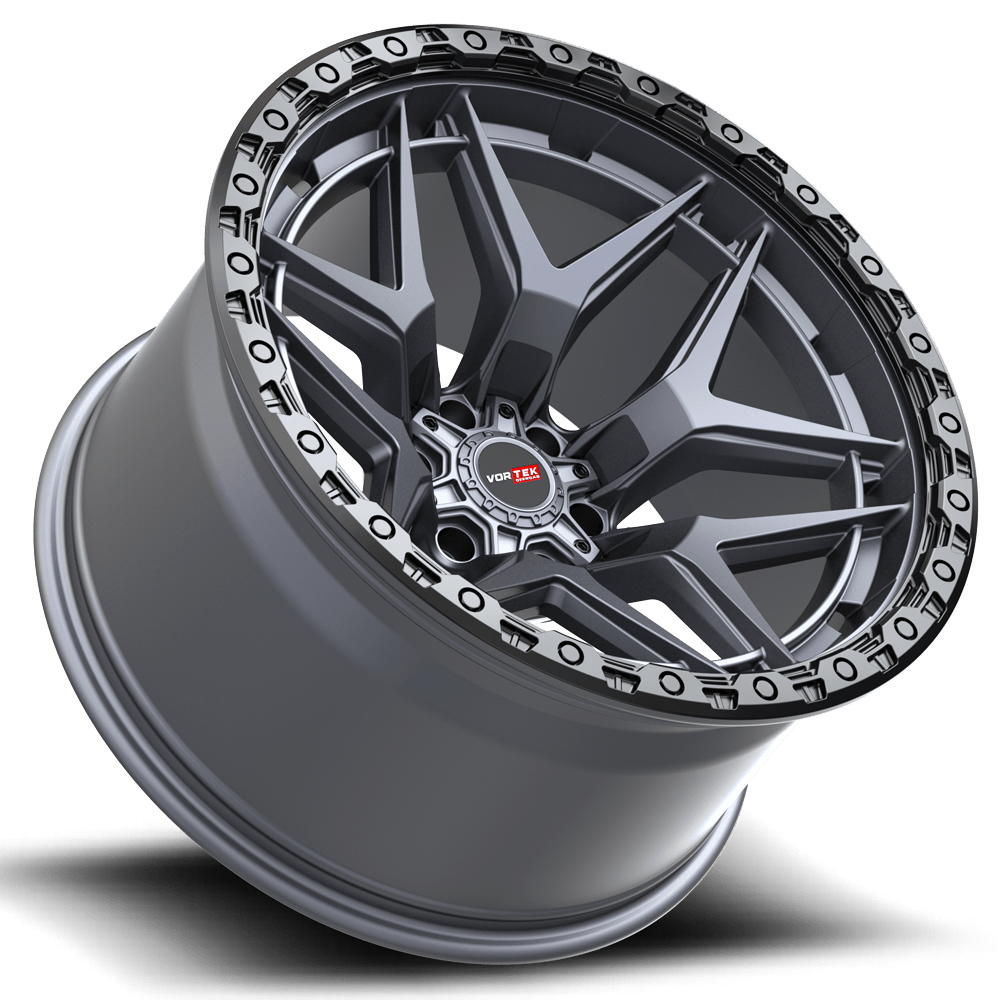 17" Vortek Atheno VRT-603 Matte Titanium 17x9 Wheel 6x135 6x5.5 -12mm Rim Lifted