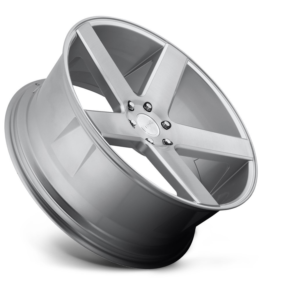 24" DUB S218 Baller 24x10 6x5.5 19mm Gloss Silver Brushed Wheel Truck Suv Rim