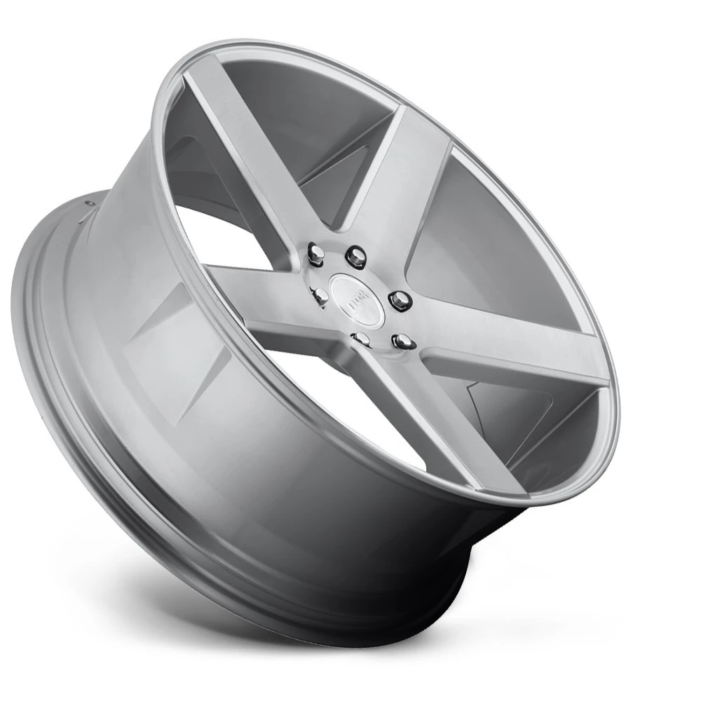 24" DUB S218 Baller 24x10 6x5.5 19mm Gloss Silver Brushed Wheel Truck Suv Rim