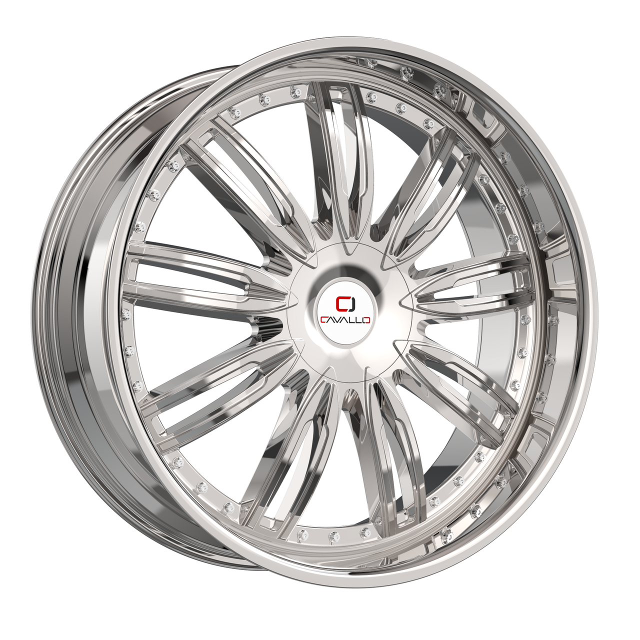 20" Cavallo CLV-54 Nano Chrome 20x8.5 Wheel 5x4.5 5x120 35mm Rim