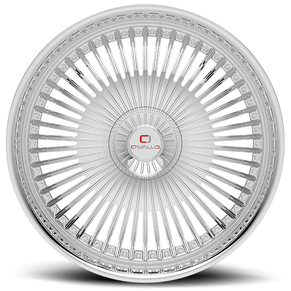 Set 4 20" Cavallo CLV-41 Nano Chrome 20x8.5 Wheels 5x4.5 5x120 35mm Rims