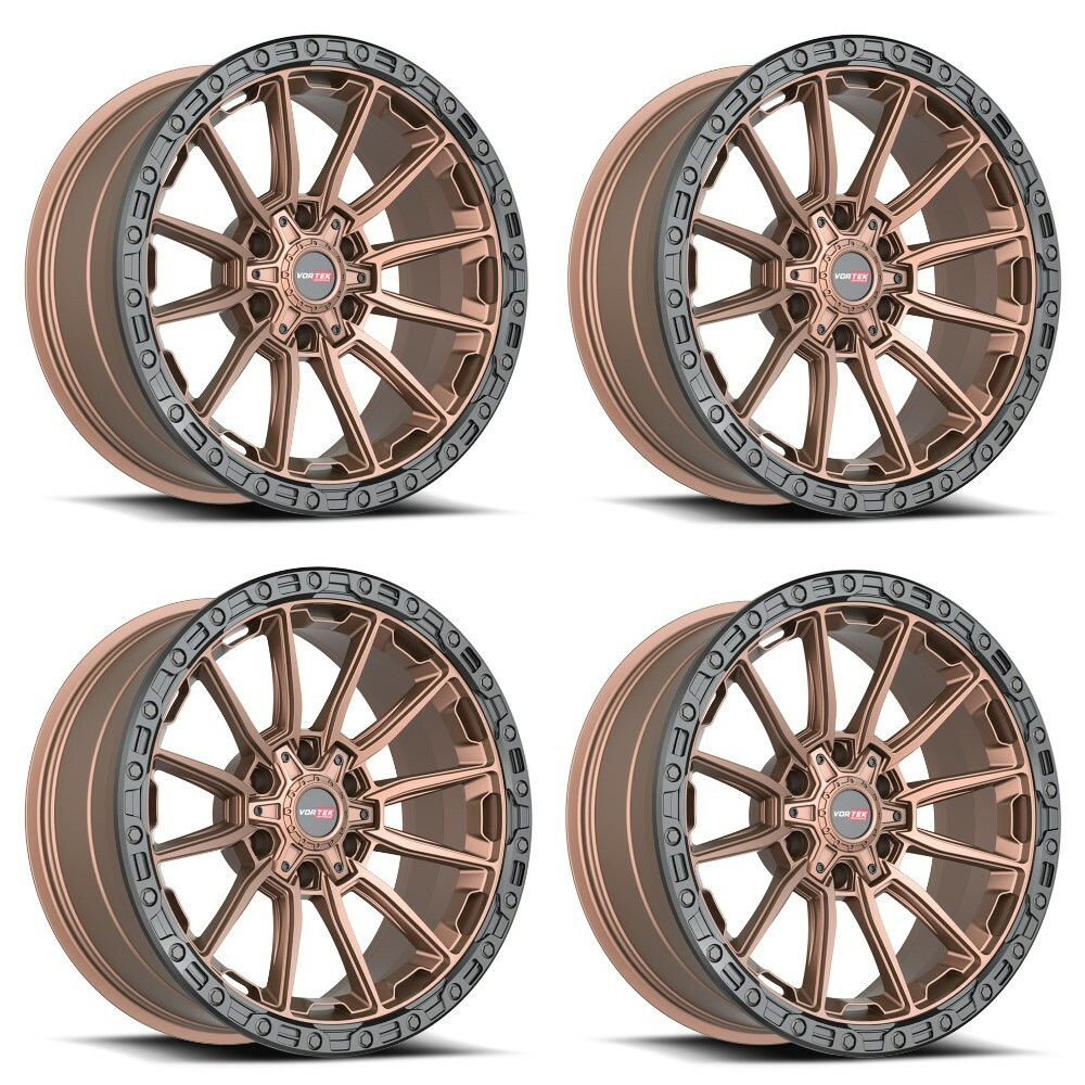 Set 4 20" Vortek VRT-601 Matte Bronze 20x9 Wheels 6x135 6x5.5 0mm Rims