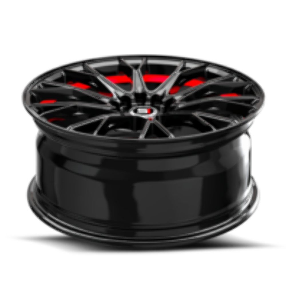 18" Spec-1 SP-59 Gloss Black & Red Undercut 18x8 Wheel 5x110 5x4.5 38mm Rim