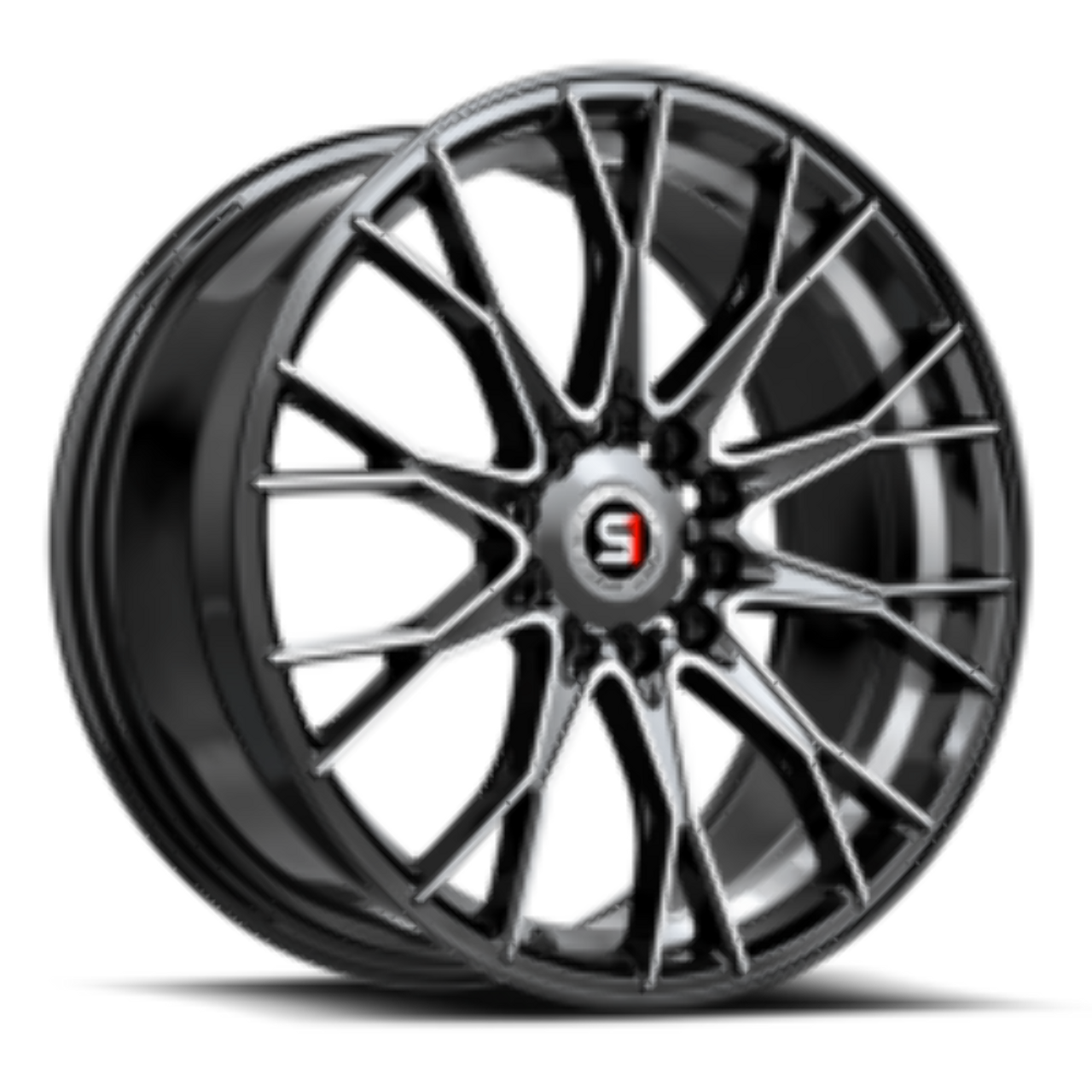 Set 4 17" Spec-1 SP-59 Gloss Black & Machined 17x7.5 Wheels 4x100 4x4.5 42mm Rim