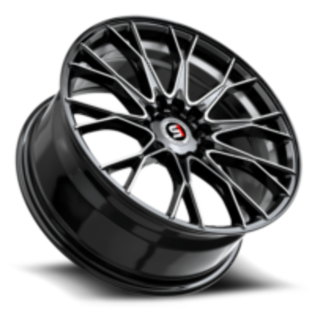 Set 4 17" Spec-1 SP-59 Gloss Black & Machined 17x7.5 Wheels 4x100 4x4.5 42mm Rim