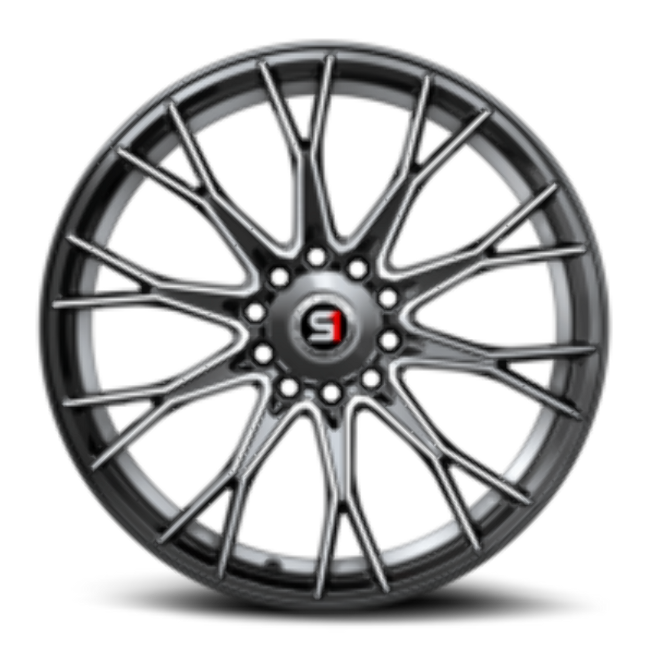 Set 4 17" Spec-1 SP-59 Gloss Black & Machined 17x7.5 Wheels 4x100 4x4.5 42mm Rim