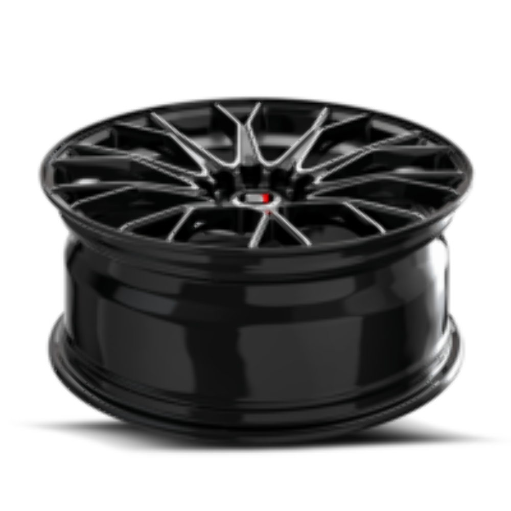 Set 4 17" Spec-1 SP-59 Gloss Black & Machined 17x7.5 Wheels 5x4.5 5x120 42mm Rim