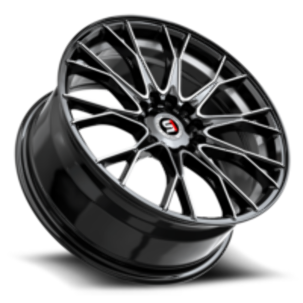 Set 4 17" Spec-1 SP-59 Gloss Black & Machined 17x7.5 Wheels 5x110 5x4.5 42mm Rim