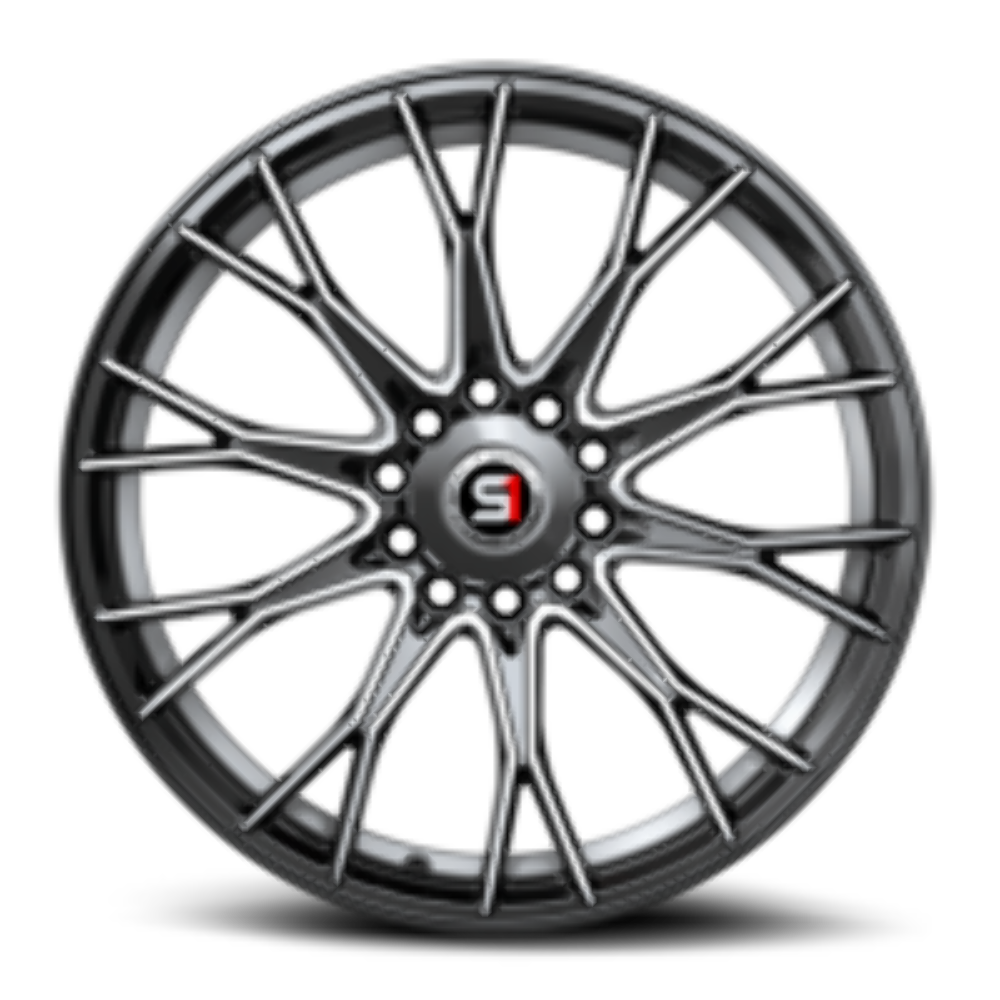 Set 4 17" Spec-1 SP-59 Gloss Black & Machined 17x7.5 Wheels 5x105 5x4.5 42mm Rim