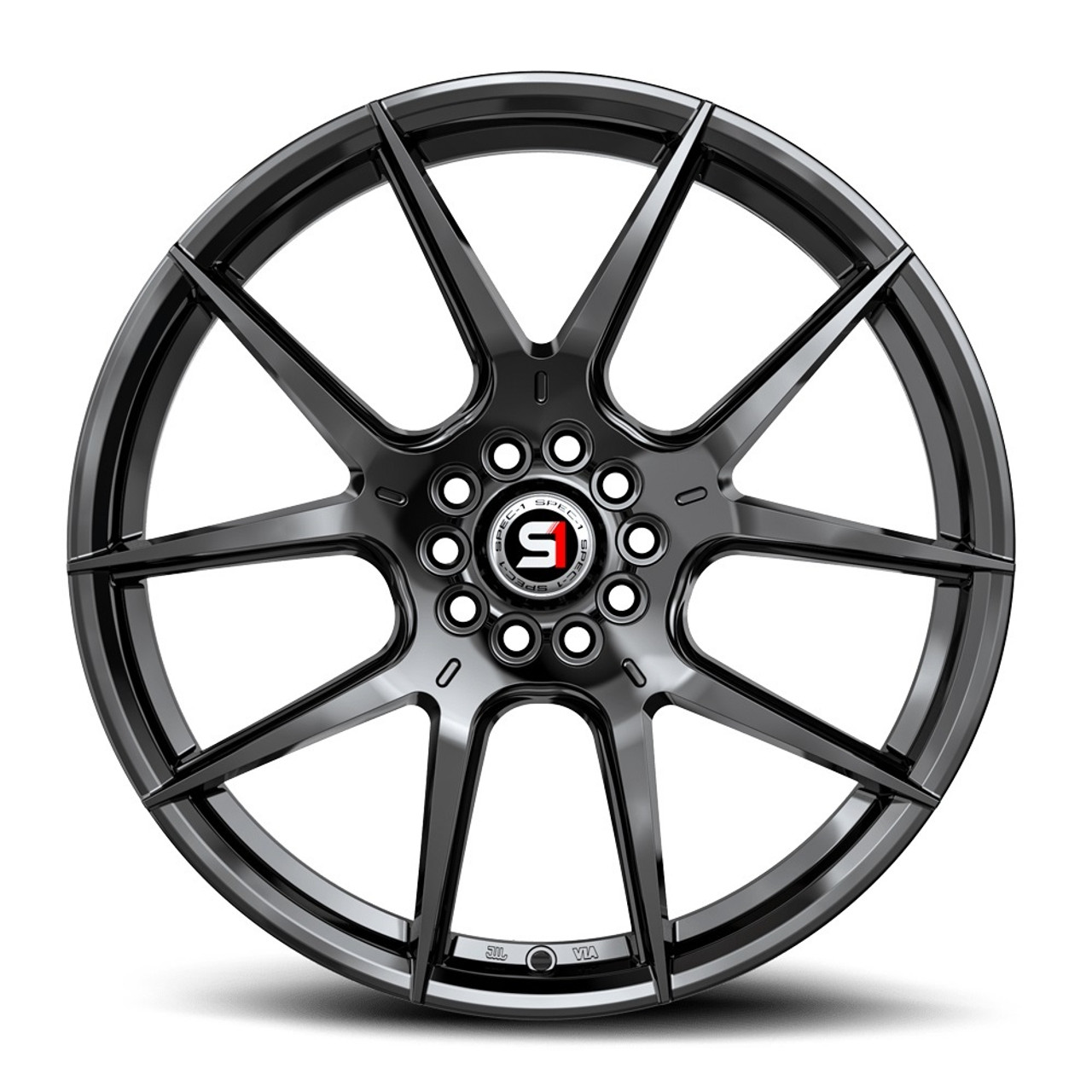 17" Spec-1 SP-71 Gloss Black 17x8 Wheel 5x4.5 5x120 42mm Rim