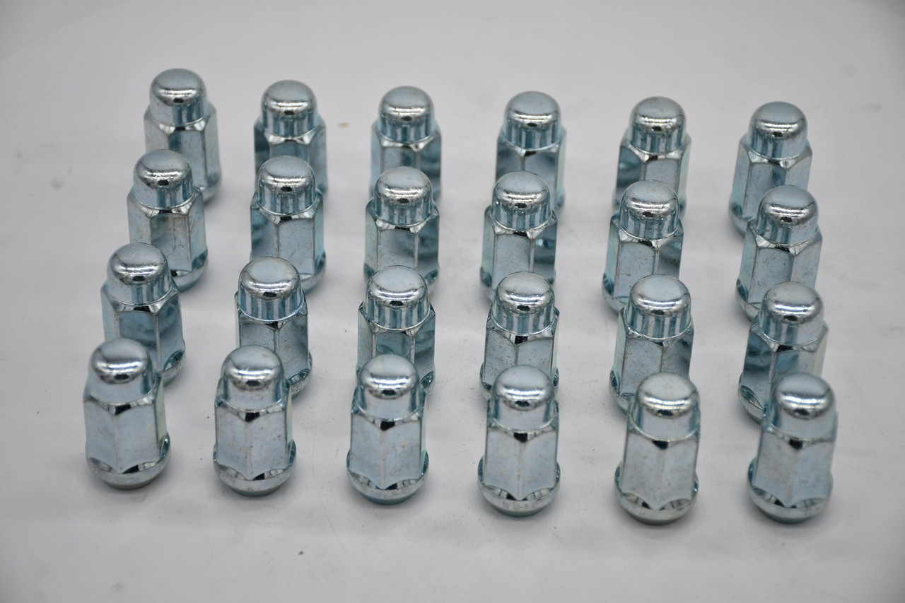 Set 24 Zinc Lug Nuts 1/2" 5/6 Lug Wheel Fitment 3/4" 19mm Hex Long Kit Fits Jeep