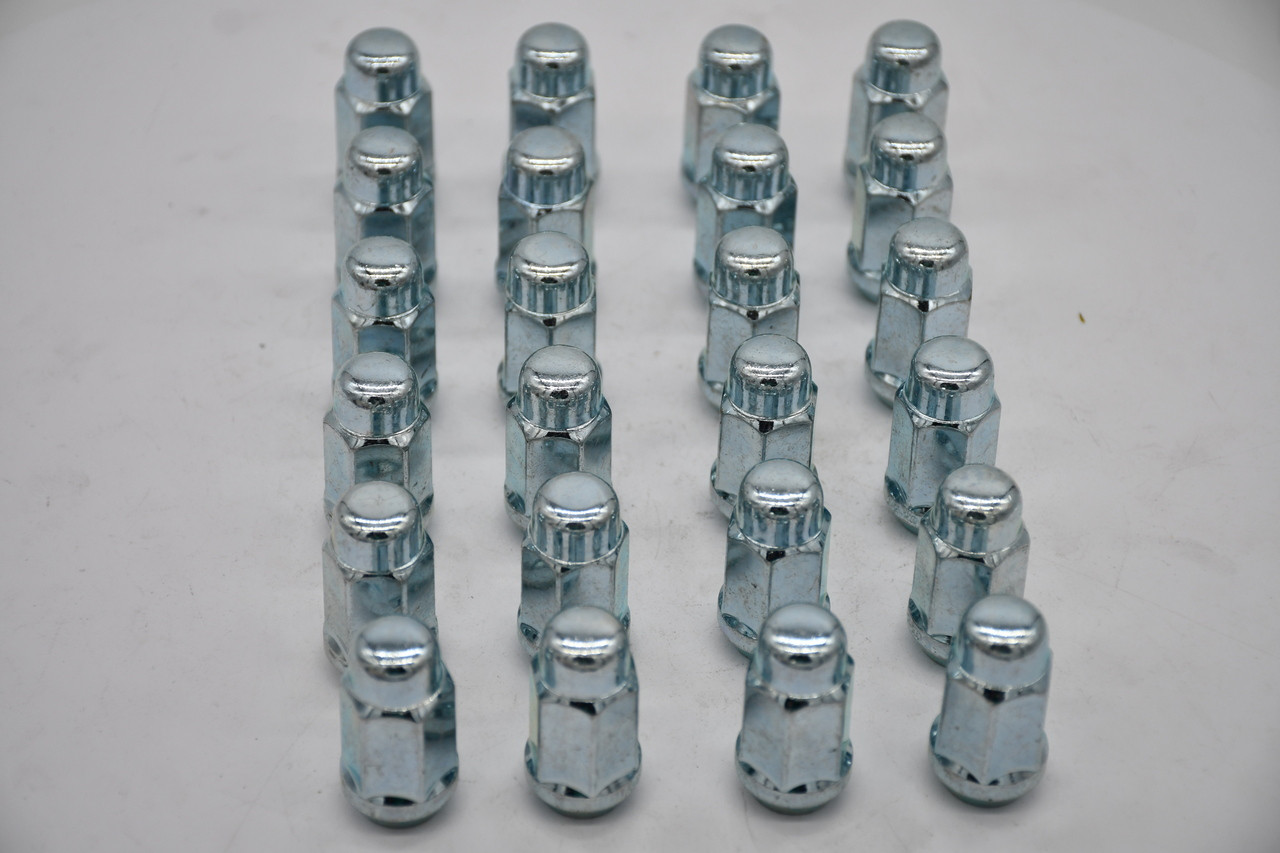 Set 24 Zinc Lug Nuts 1/2" 5/6 Lug Wheel Fitment 3/4" 19mm Hex Long Kit Fits Jeep