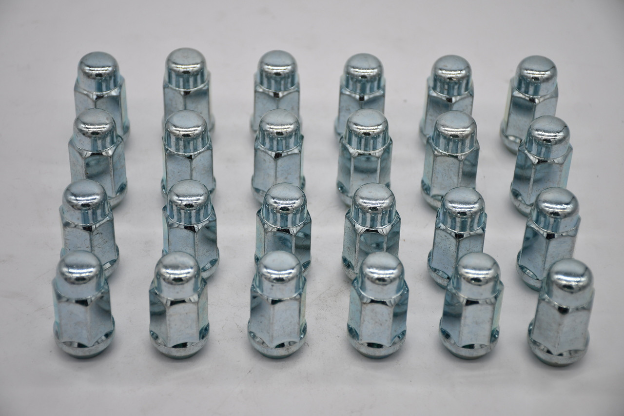 Set 24 Zinc Lug Nuts 1/2" 5/6 Lug Wheel Fitment 3/4" 19mm Hex Long Kit Fits Jeep