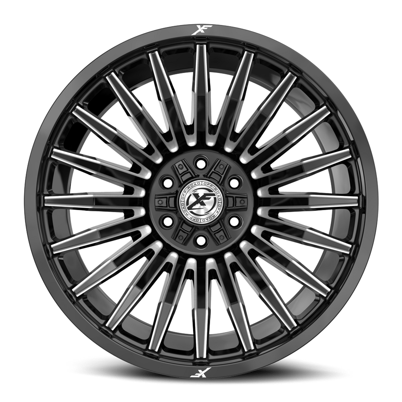 20" XF Off-Road XF-231 Gloss Black & Milled 20x9 Wheel 6x135 6x5.5 12mm Rim