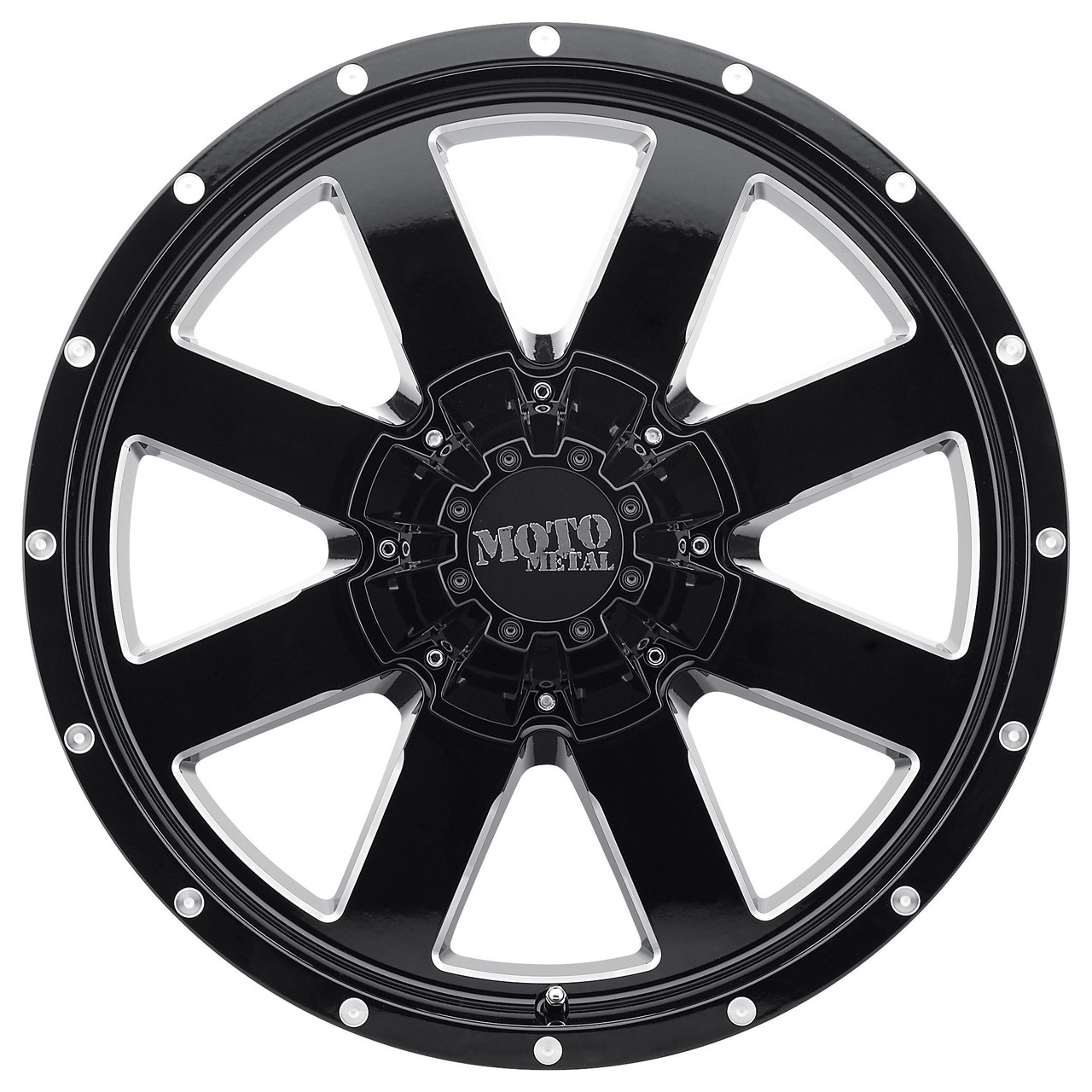 Moto Metal MO962 20x12 8x6.5 Gloss Black Milled Wheel 20" -44mm Rim