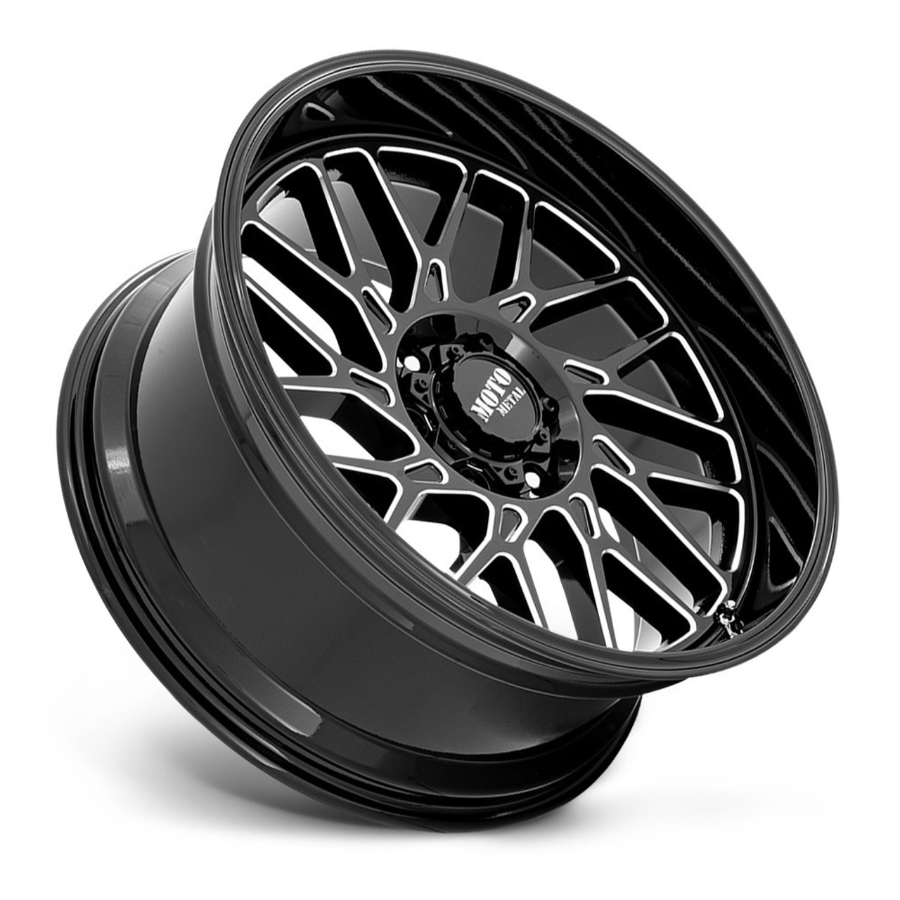 Moto Metal MO805 20x10 5x5 Gloss Black Milled Wheel 20" -18mm Rim For Jeep