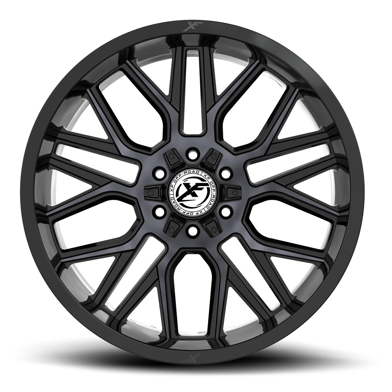 20" XF Off-Road XF-235 Black & Machined Titanium DDT 20x10 Wheel 5x5 5x5.5 -12mm