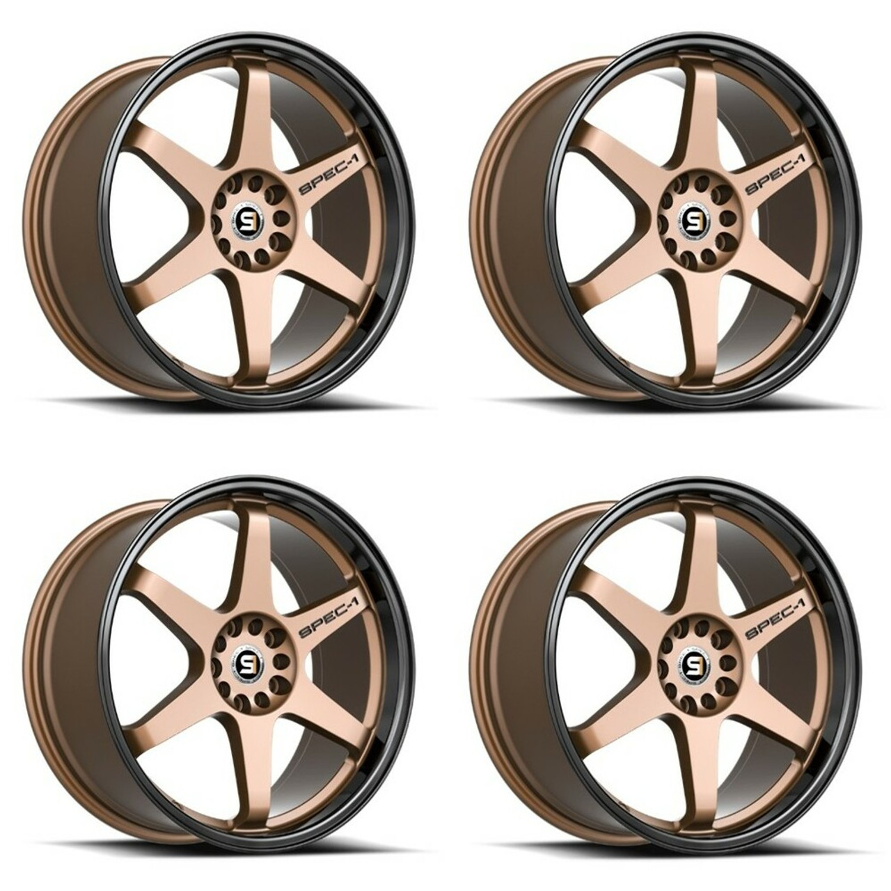 Set 4 17" Spec-1 SPT-33 Matte Bronze Black Lip 17x8 Wheels 5x4.5 5x120 38mm Rims