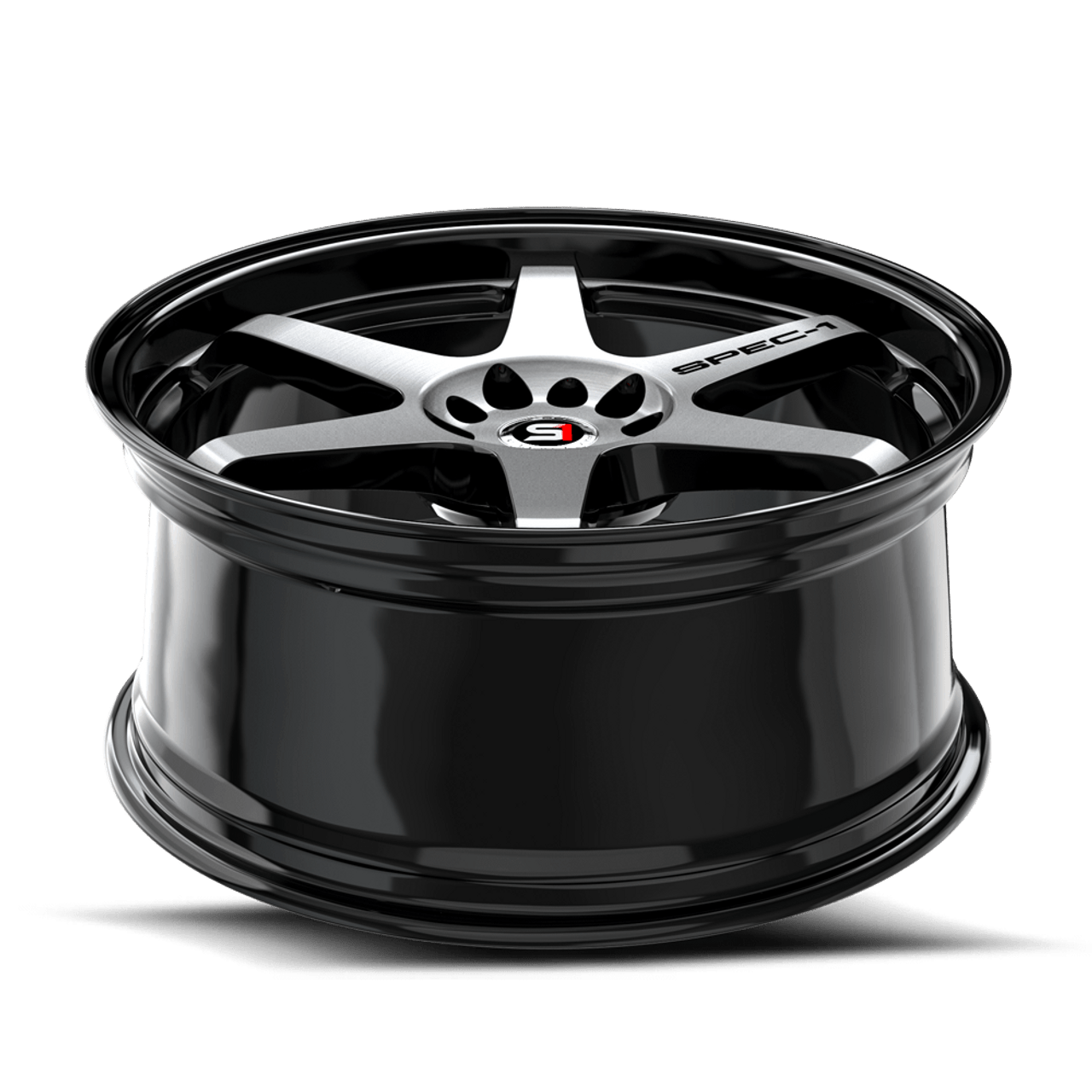 17" Spec-1 SPT-33 Gloss Black & Machined 17x8 Wheel 5x105 5x4.5 38mm Rim