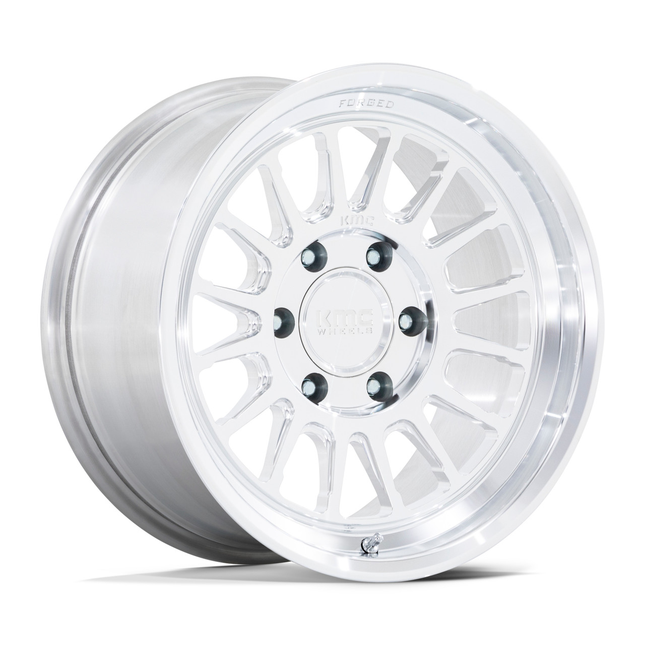 Set 4 18" KMC KM447 Impact Forged Monoblock Raw Machined 18x9 Wheels 6x5.5 0mm