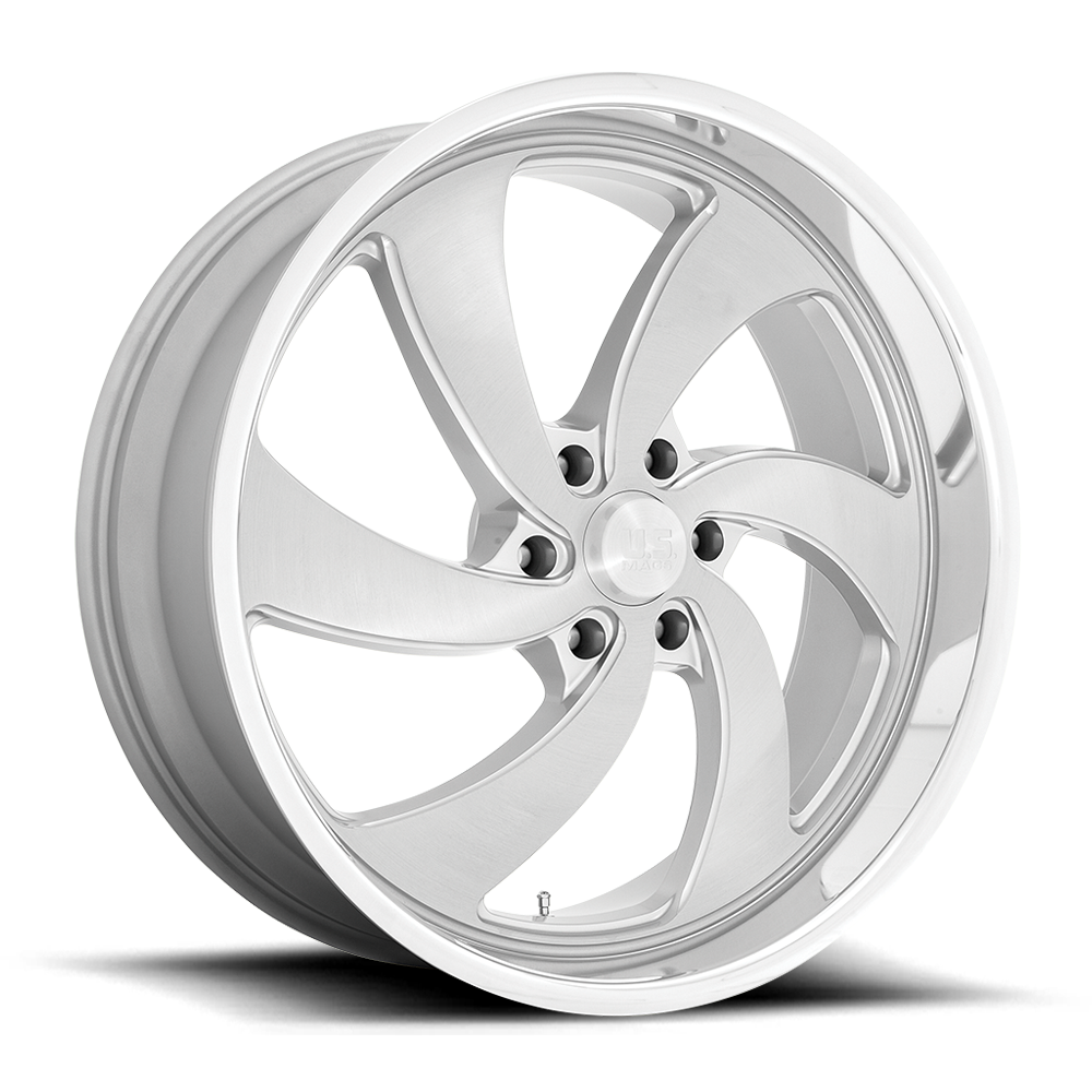 24" US Mag U134 Desperado 24x10 5x4.75 Silver Brushed Milled Left Wheel 5mm