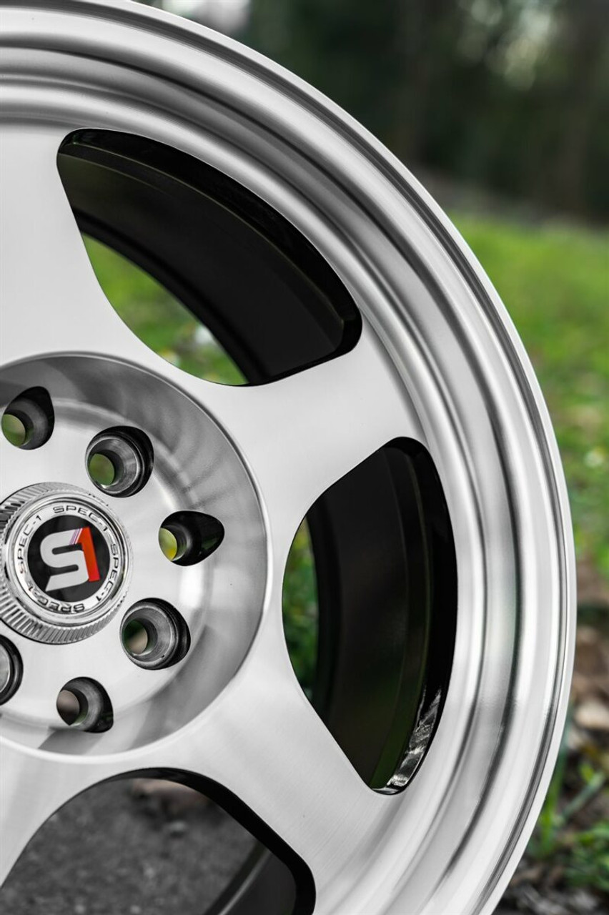 Set 4 16" Spec-1 SPT-36 Gloss Black & Machined 16x7 Wheels 4x100 4x4.5 30mm Rims