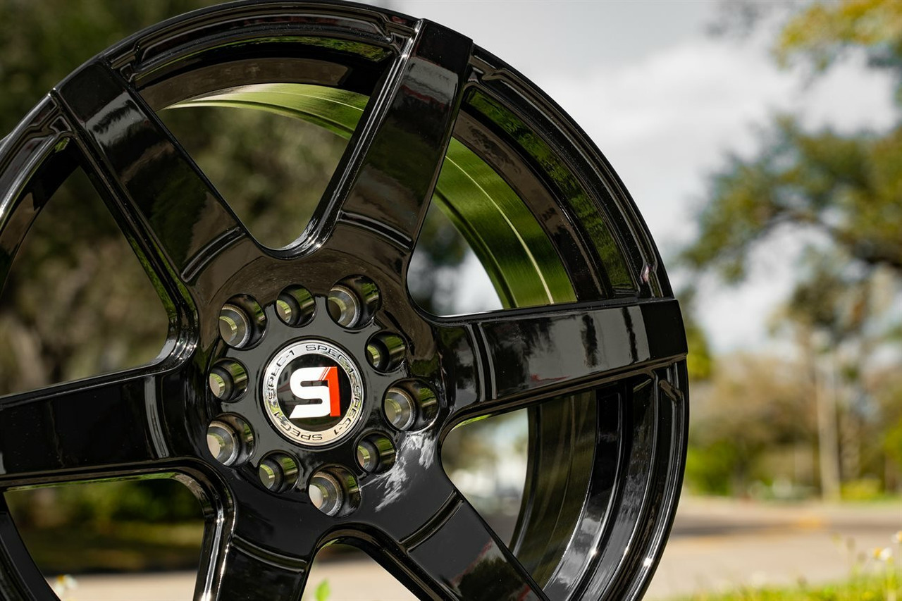 Set 4 16" Spec-1 SPT-34 Gloss Black 16x7 Wheels 5x100 5x4.5 30mm Rims
