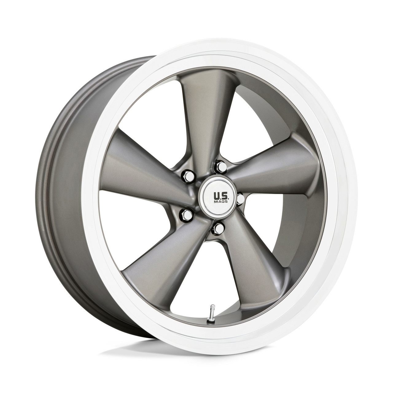 22" US Mag  U137 TS 22x10.5 5x5.0 Anthracite Diamond Cut Lip Wheel 0mm Rim