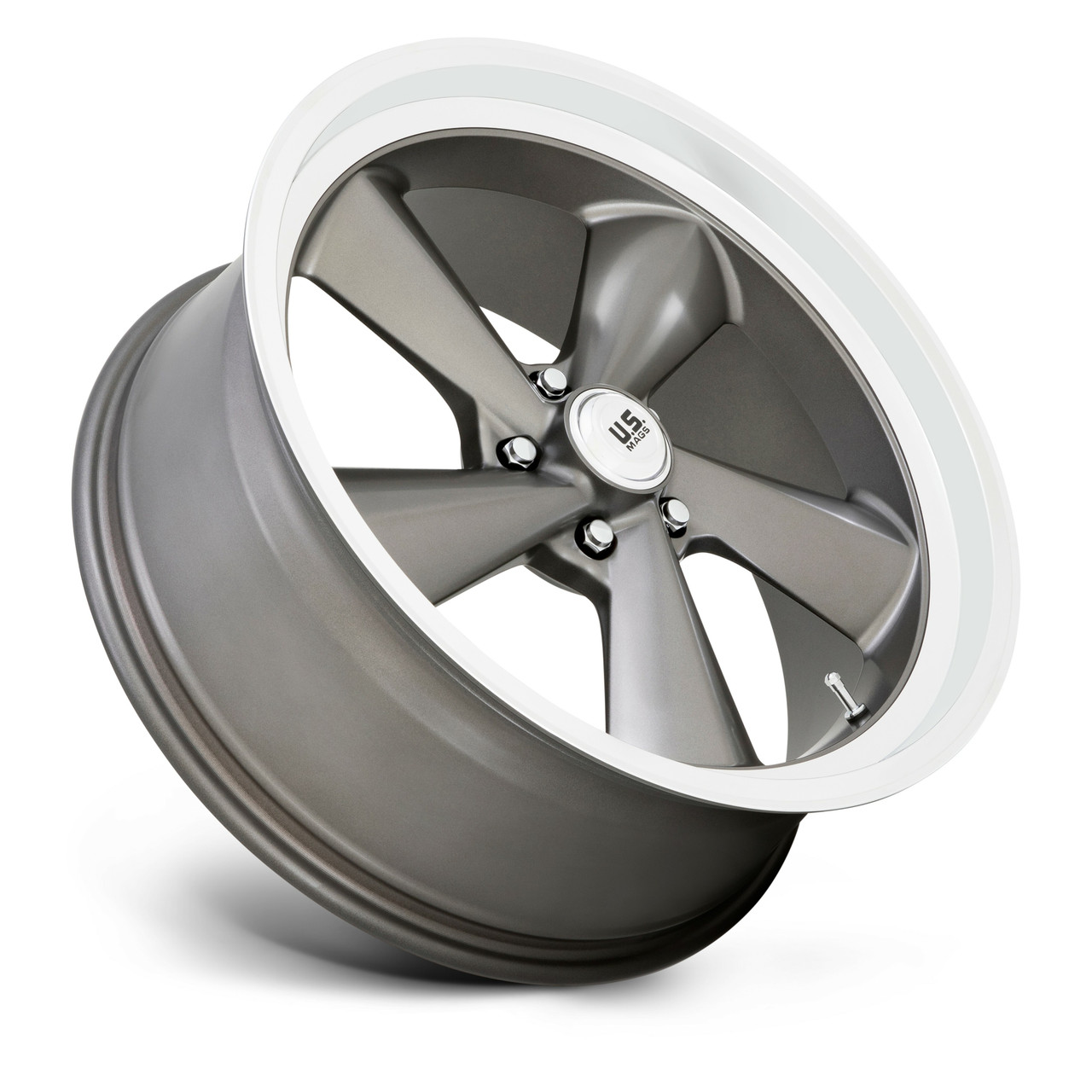 22" US Mag  U137 TS 22x10.5 5x5.0 Anthracite Diamond Cut Lip Wheel 0mm Rim