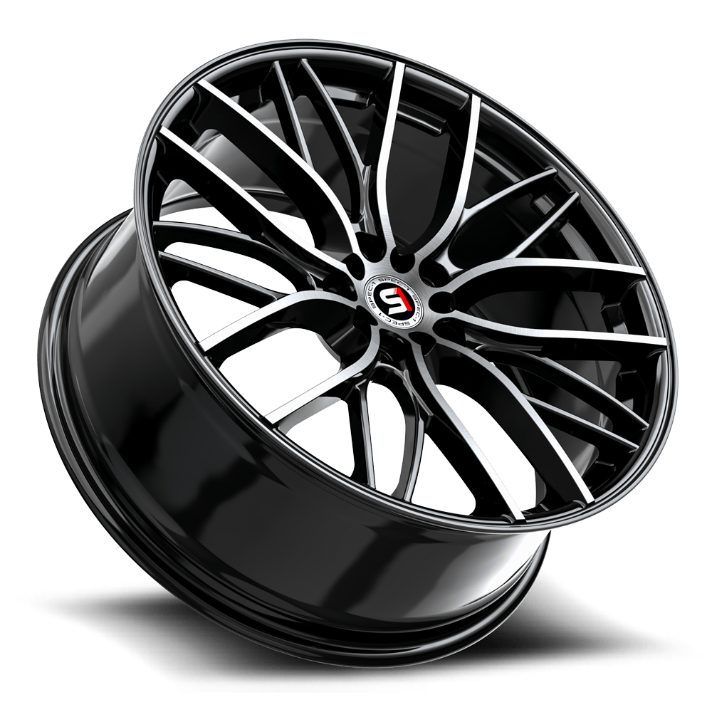 Set 4 17" Spec-1 SP-61 Gloss Black & Machined 17x8 Wheels 5x105 5x4.5 42mm Rims