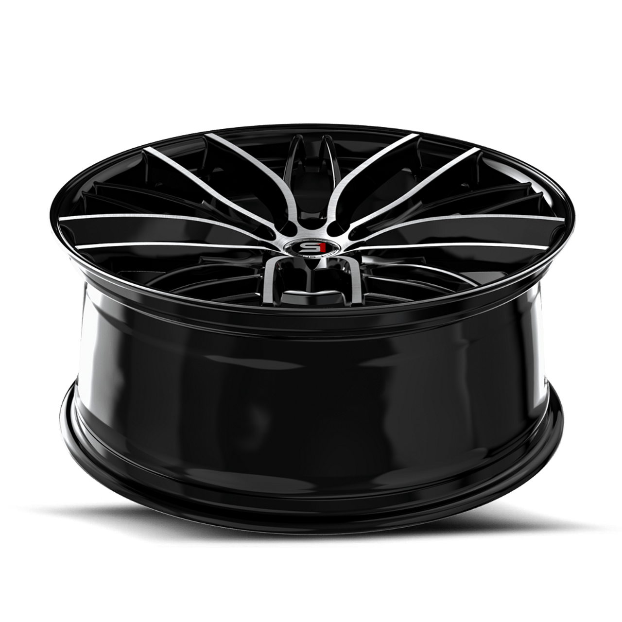 Set 4 18" Spec-1 SP-61 Gloss Black & Machined 18x8 Wheels 4x100 4x4.5 38mm Rims