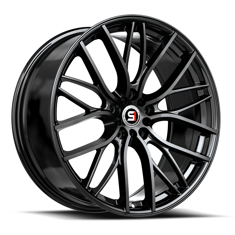 Set 4 18" Spec-1 SP-61 Gloss Black 18x8 Wheels 5x100 5x4.5 38mm Rims
