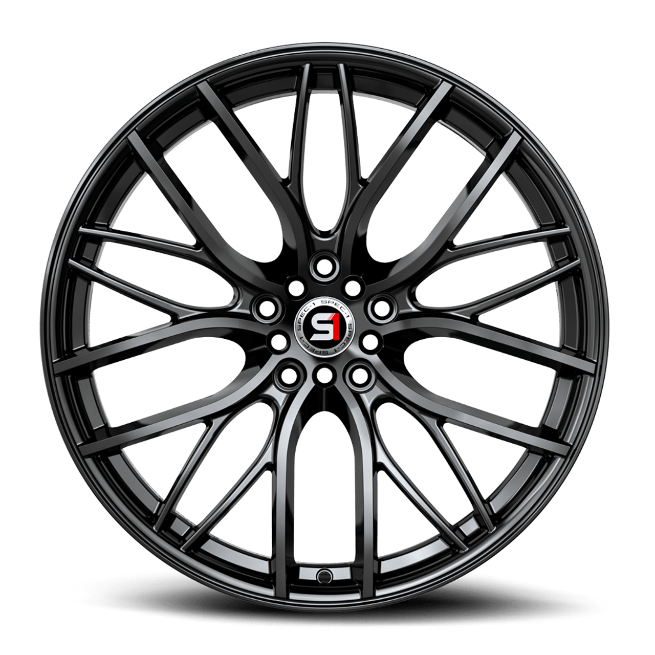 18" Spec-1 SP-61 Gloss Black 18x8 Wheel 4x100 4x4.5 38mm Rim