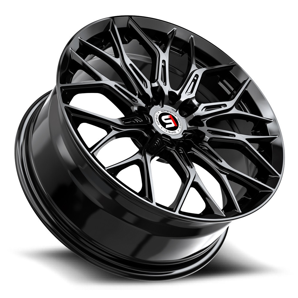 Set 4 18" Spec-1 SP-57 Gloss Black 18x8 Wheels 5x112 5x4.5 38mm Rims