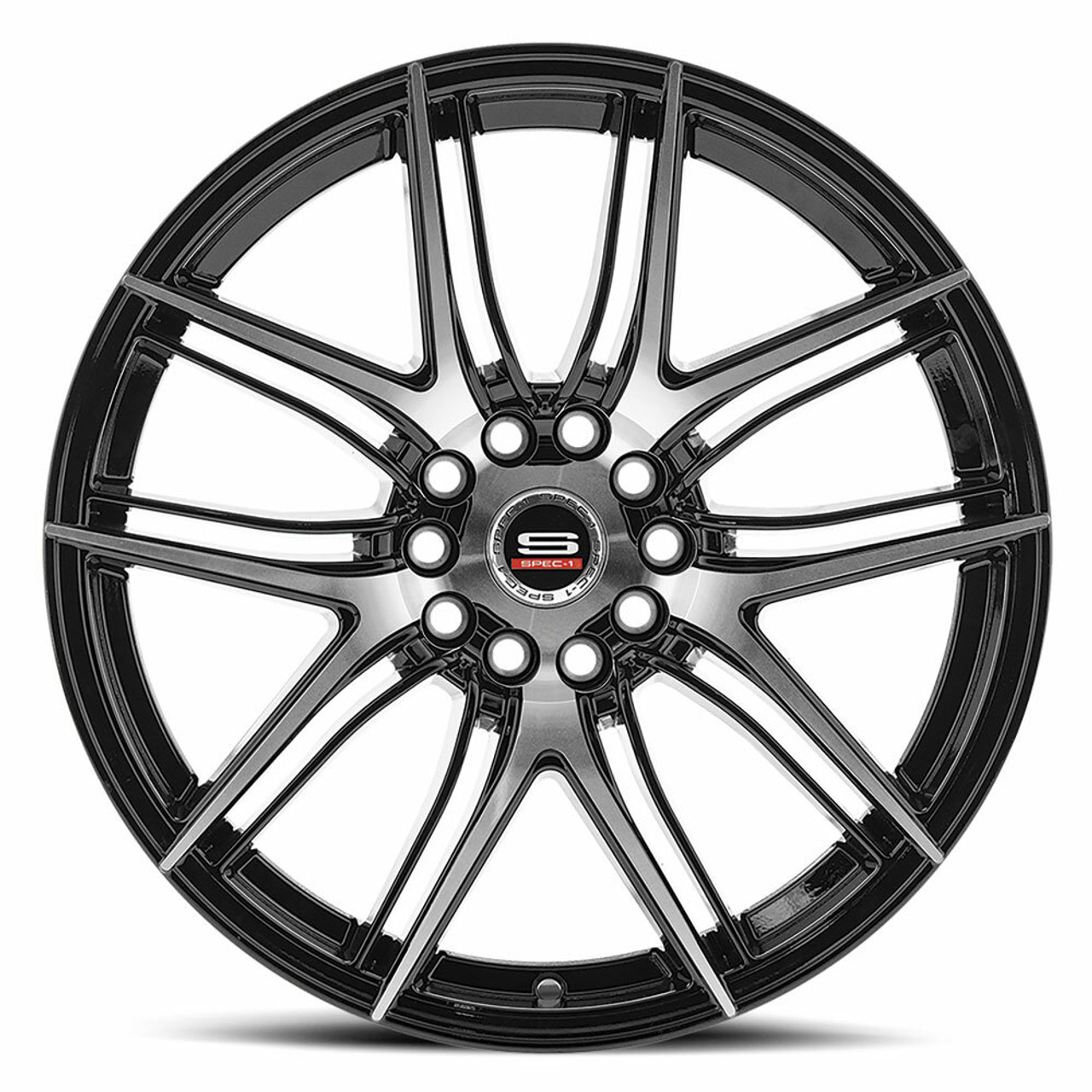 20" Spec-1 SP-56 Gloss Black & Machined 20x8.5 Wheel 5x100 5x4.5 38mm Rim