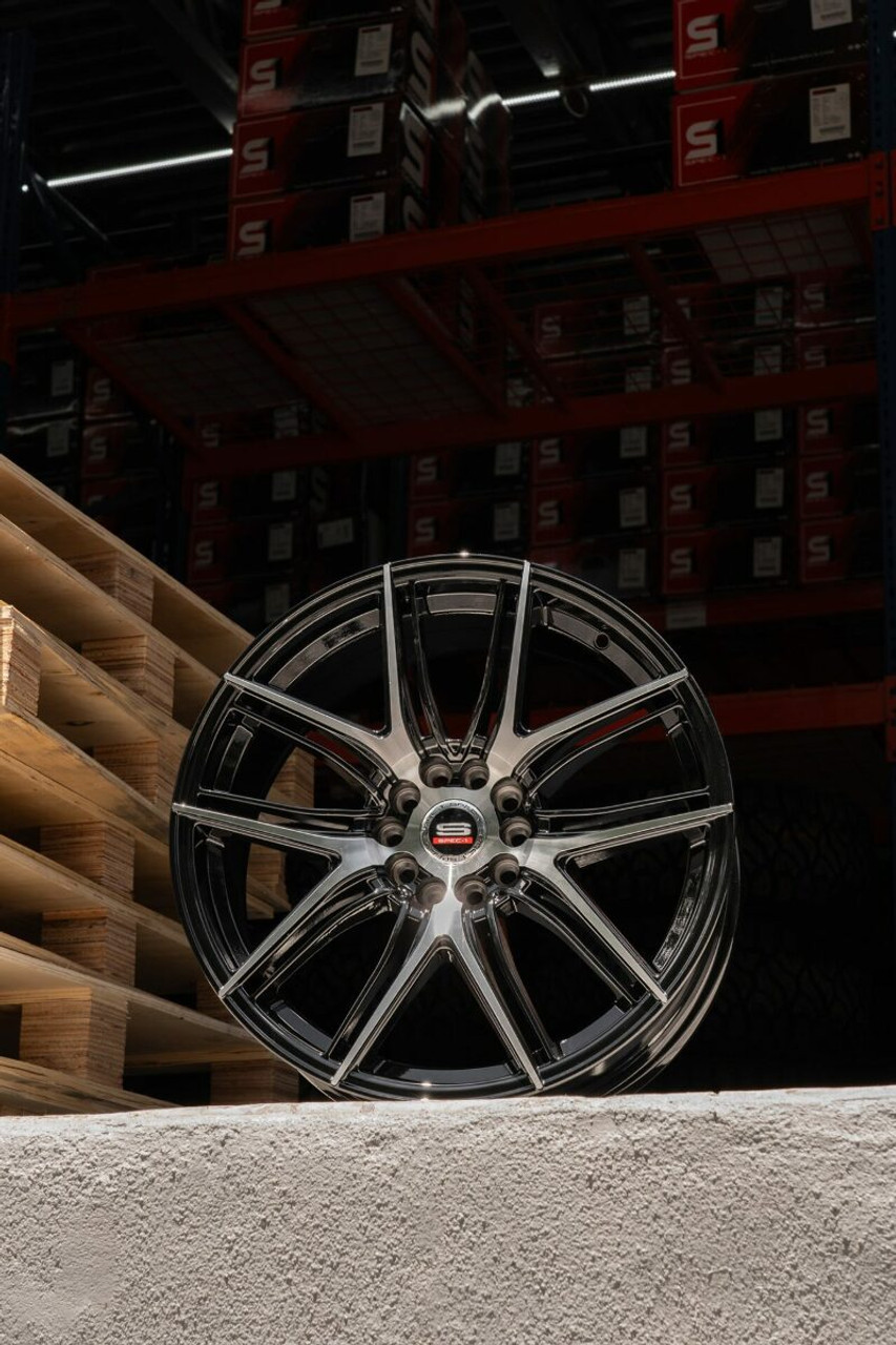 20" Spec-1 SP-56 Gloss Black & Machined 20x8.5 Wheel 5x100 5x4.5 38mm Rim