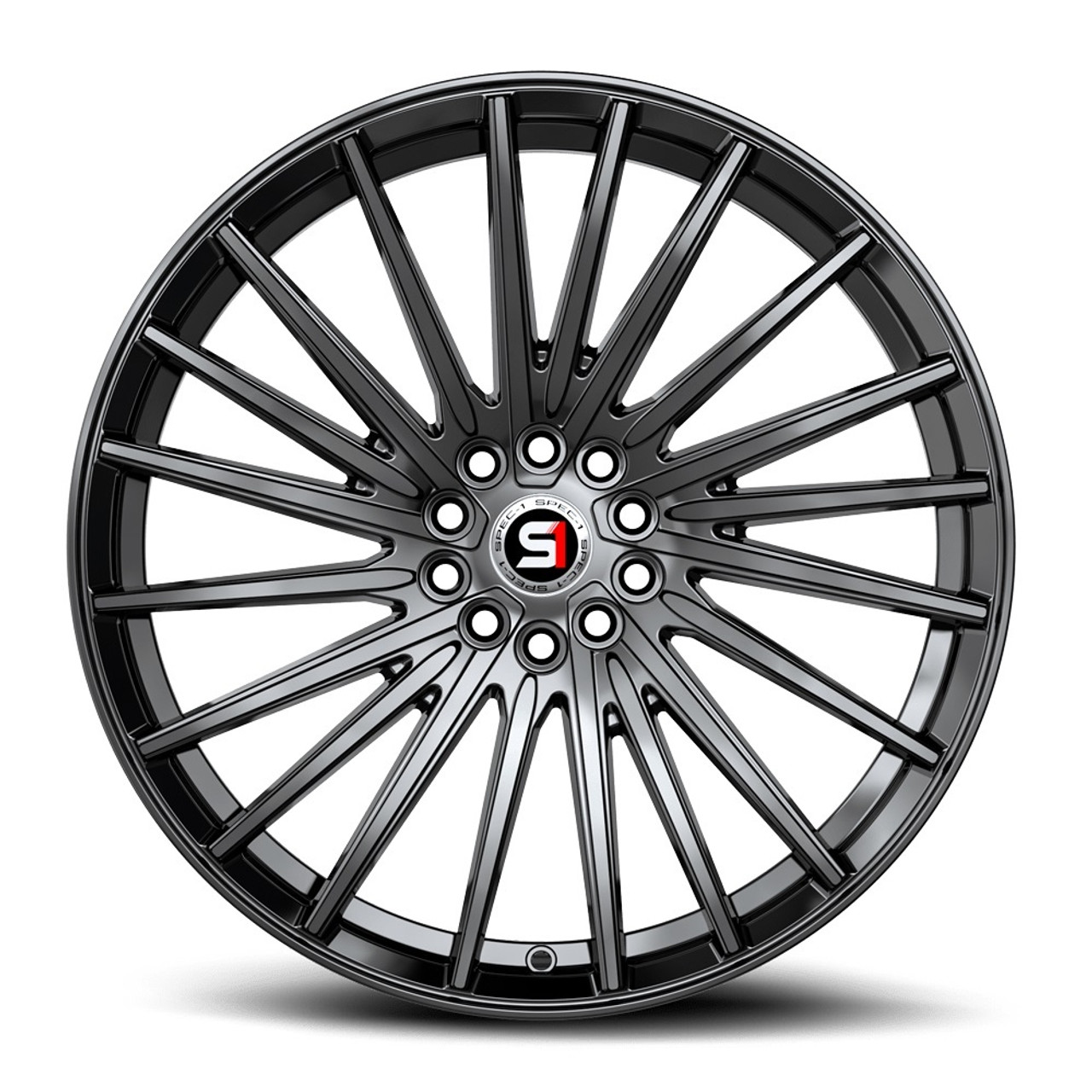 17" Spec-1 SP-68 Gloss Black 17x7.5 Wheel 5x100 5x4.5 42mm Rim