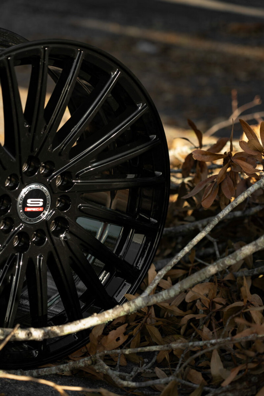 17" Spec-1 SP-68 Gloss Black 17x7.5 Wheel 5x100 5x4.5 42mm Rim