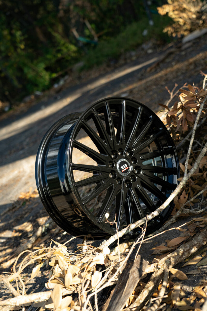 17" Spec-1 SP-68 Gloss Black 17x7.5 Wheel 5x100 5x4.5 42mm Rim