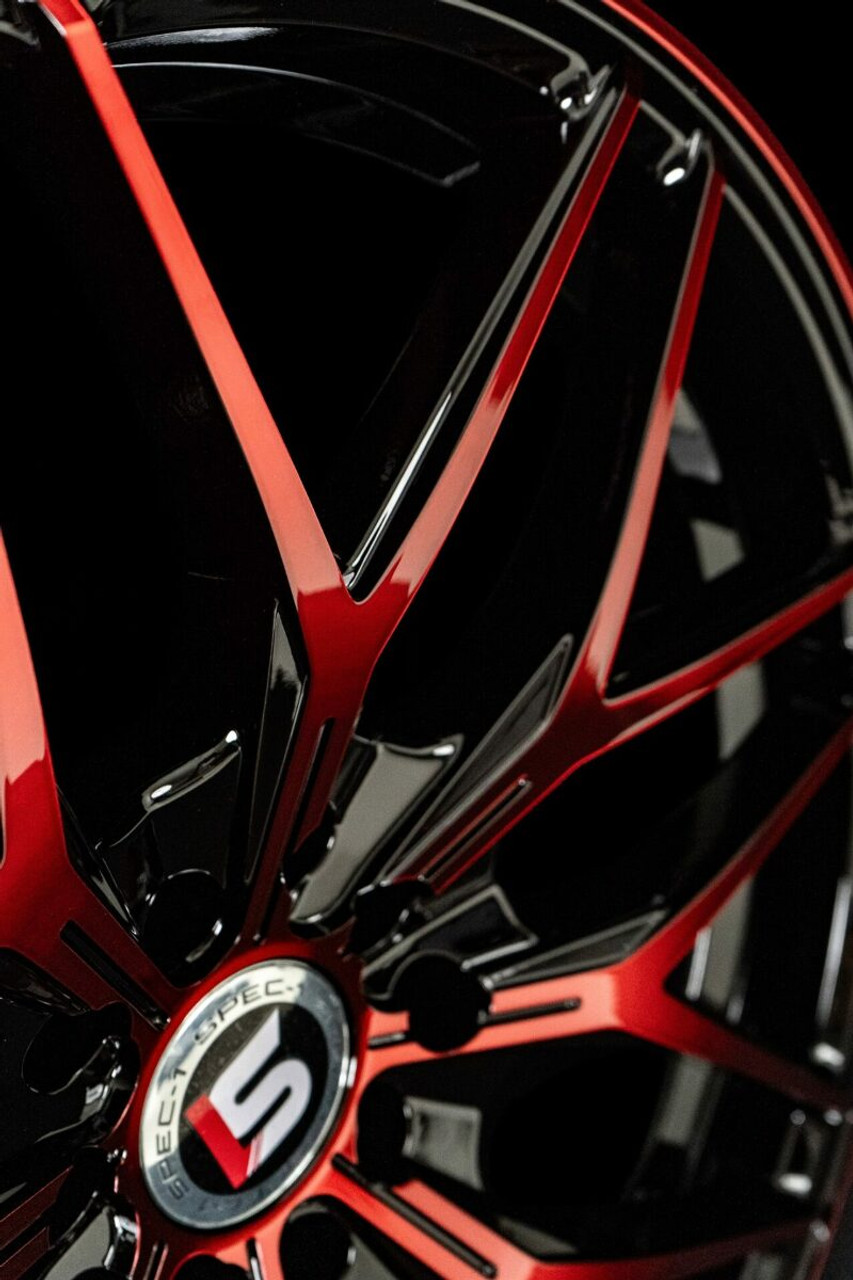 17" Spec-1 SP-60 Gloss Black & Red Machined 17x7.5 Wheel 5x105 5x4.5 42mm Rim
