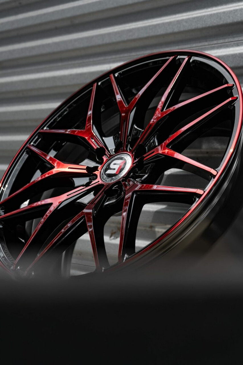 17" Spec-1 SP-60 Gloss Black & Red Machined 17x7.5 Wheel 5x105 5x4.5 42mm Rim
