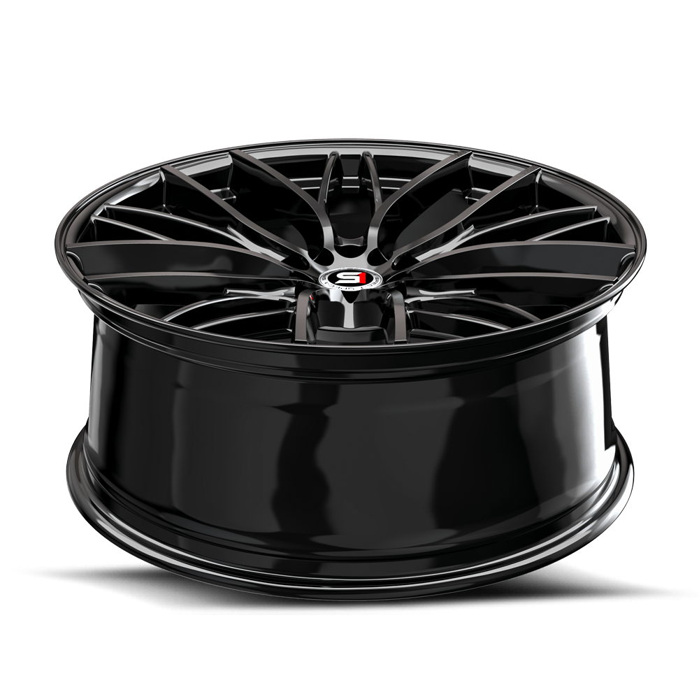 18" Spec-1 SP-61 Gloss Black 18x8 Wheel 5x4.5 5x120 38mm Rim 5 Lug