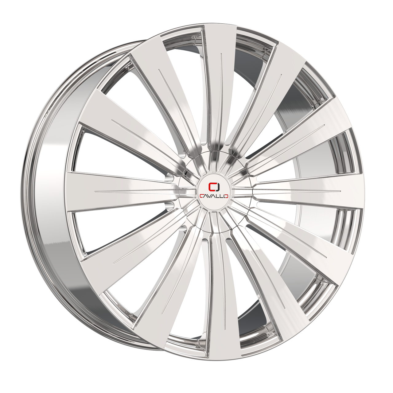 26" Cavallo CLV-49 Nano Chrome 26x9.5 Wheel 6x135 6x5.5 25mm Rim For Chevy