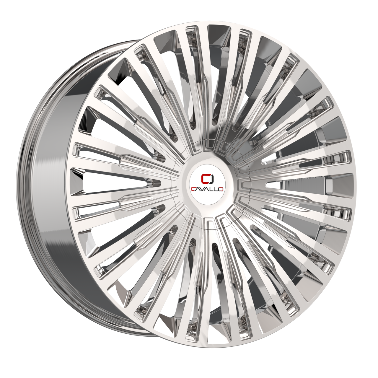 26" Cavallo CLV-48 Nano Chrome 26x9.5 Wheel 6x135 6x5.5 25mm Rim For Chevy