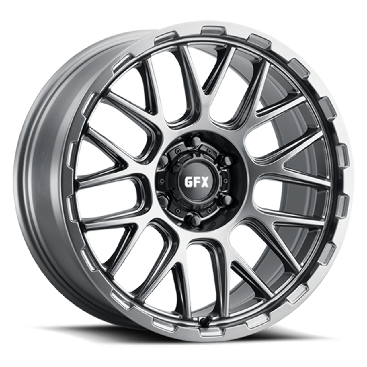 17" Voxx G-FX TM7 Matte Gunmetal 17x9 Wheel 6x5.5 Rim 12mm For Chevy GMC Ram